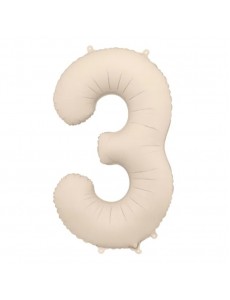 Balão Número 3 Bege